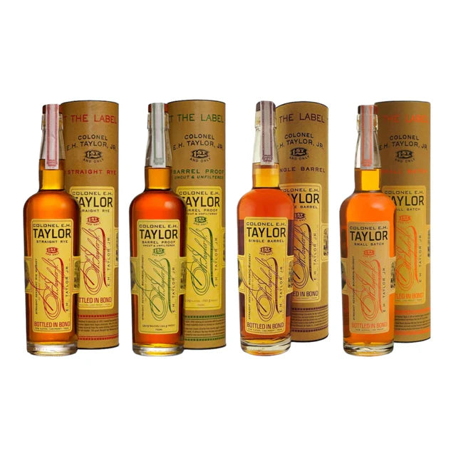 EH Taylor Set 1 small batch, 1 straight rye, 1 barrel proof, 1 single barrel